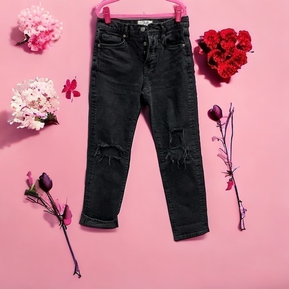 Free People Bren Boyfriend Jeans - Black Magic - Size 24 Button fly - Picture 7 of 15